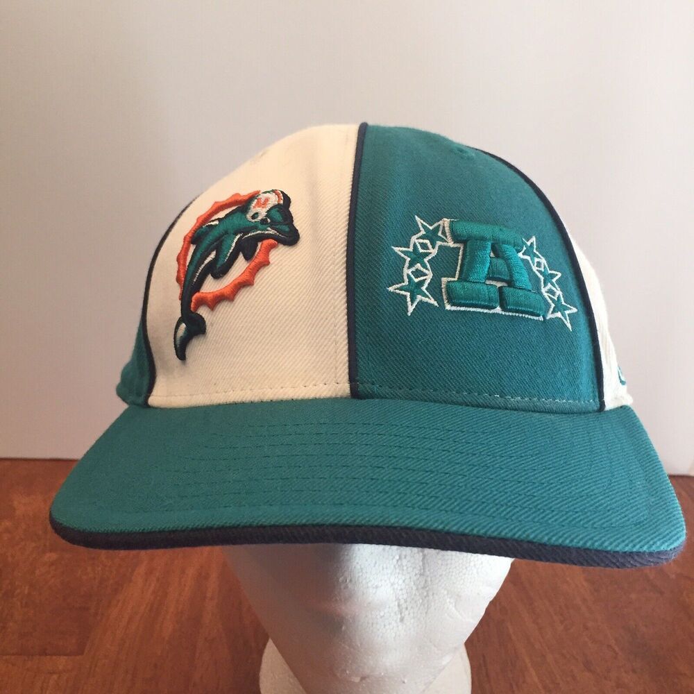 Miami Dolphins Reebok Hat Size 7 3/4 Adult Green Football Old Logo Color Block